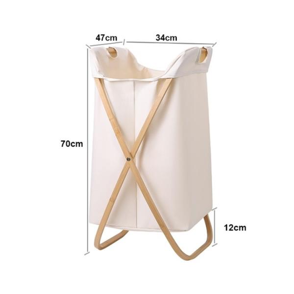 Household Essentials Oem Bamboo Laundry Hamper Basket Collapsible X Frame