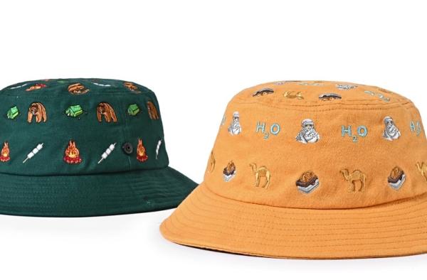 Cotton Outdoor Full Embroidered Fishermen Bucket Hat With Chin Strap 55cm