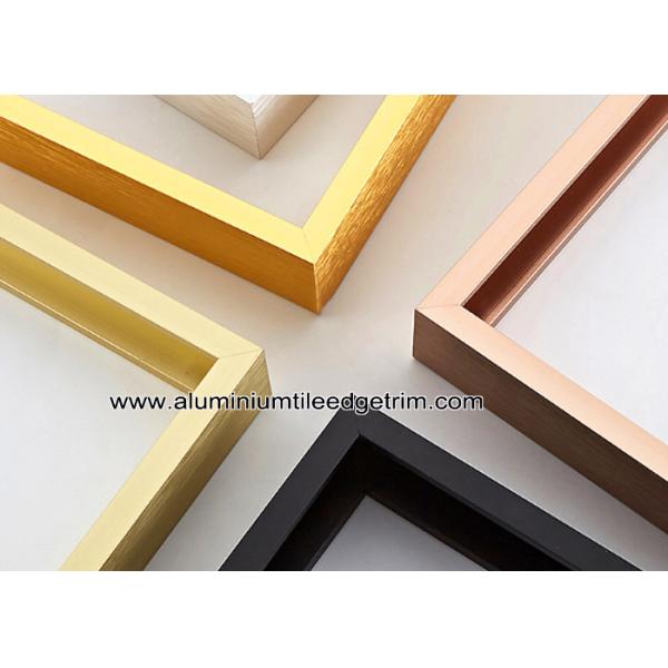 Metal Type Aluminium Wall Picture Frame Mouldings With Brushed Sides
