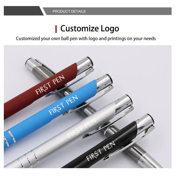 Office Metal Ballpoint Pen 2 in 1 Multifunctional Aluminum Screen Stylus Ballpoint Pen