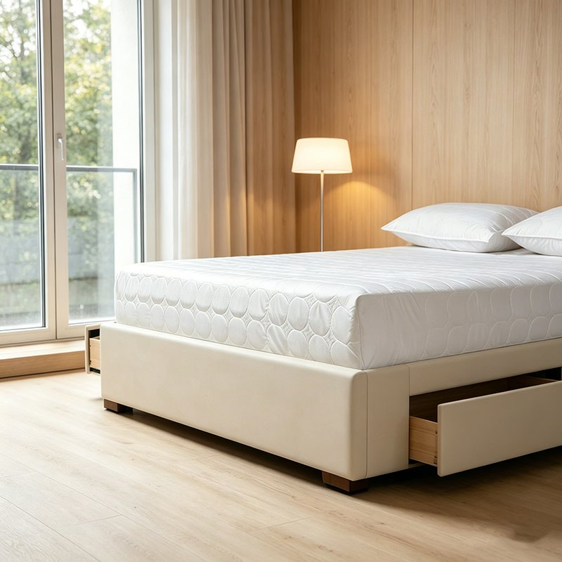 Spacious Side Drawers Expand Bedroom Storage Capacity