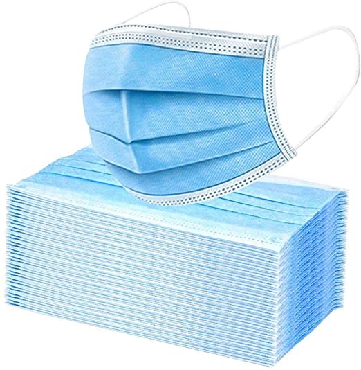 Blue Disposable 3ply Disposable Face Mask Non Woven 14 Grams