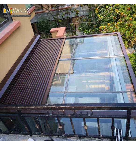 Электрическая сдвижная крыша, навес с резьбой, сдвижная крыша, алюминиевые наружные роликовые жалюзи