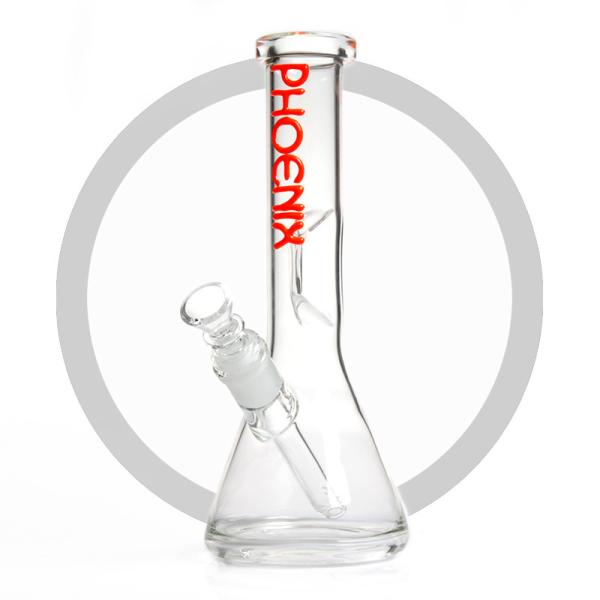 10 Inches Glass Beaker Bong Luminous Phoenix Logo Glass Smoking Water Pipe Ice Bongs Hookah