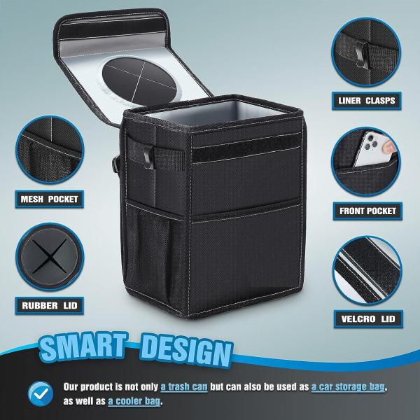 Car Trash Can For Car Cute, Car Trash Bag Bin Hanging Waterproof Automotive Car Garbage Cans Leak Proof Vehicle