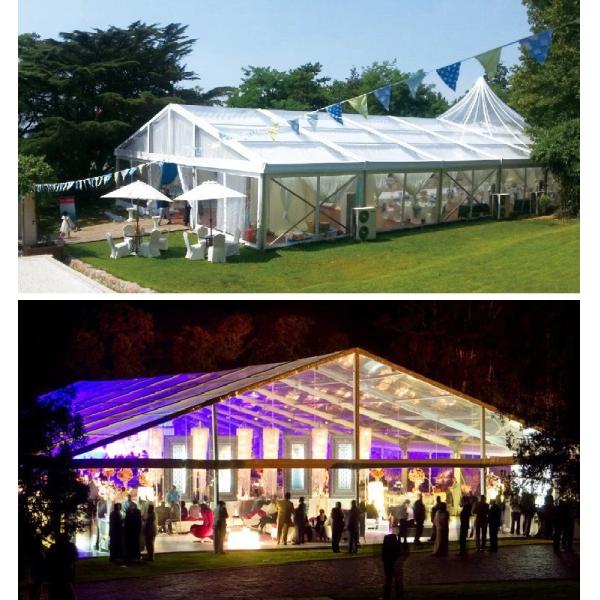500 People Transparent PVC Tent , Large Marquee Wedding Tent ABS / Glass Wall
