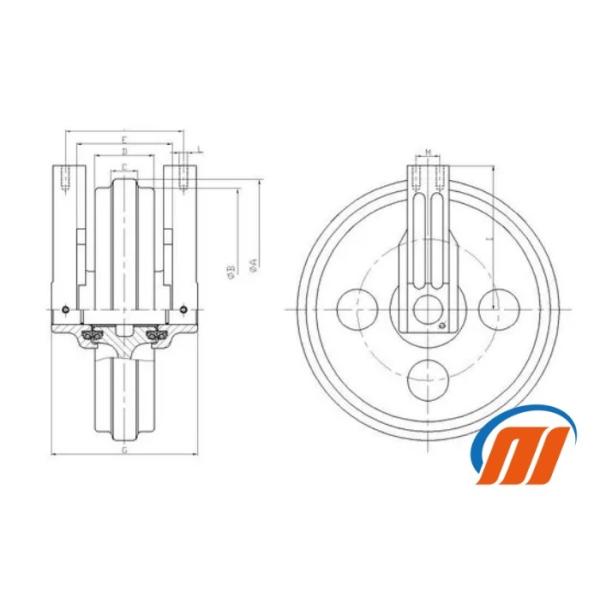 EX400 Excavator Undercarriage Parts Track Guide Wheel Front Idler Assembly
