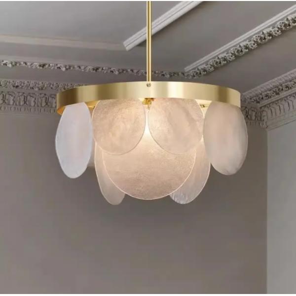 Vente en gros de lampes à suspension à LED rondes minimalistes modernes intérieures Décoration de restaurant lumières à goutte à goutte Nordique Luxe de verre Pendant Light