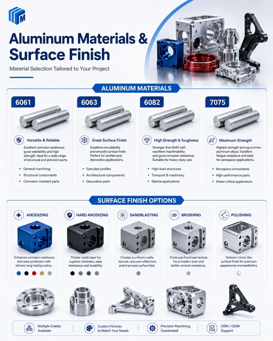 High Precision Custom Aluminum CNC Parts with 5-Axis Machining for Prototype to Mass Production