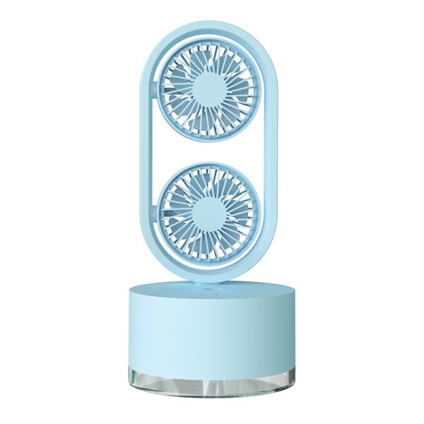 Lightweight Silent Humidifier Fan Quiet Tabletop Fan With 2000mAh Battery Plastic Design