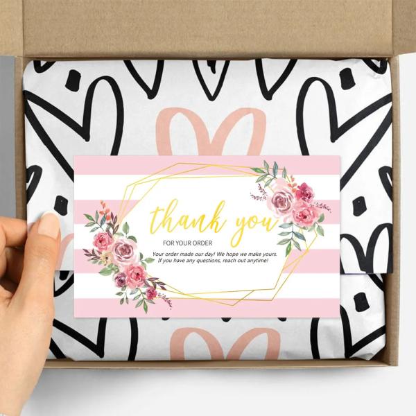 Duplex Board White Art Paper Thank You Card Custom Size for Small Business Promotion