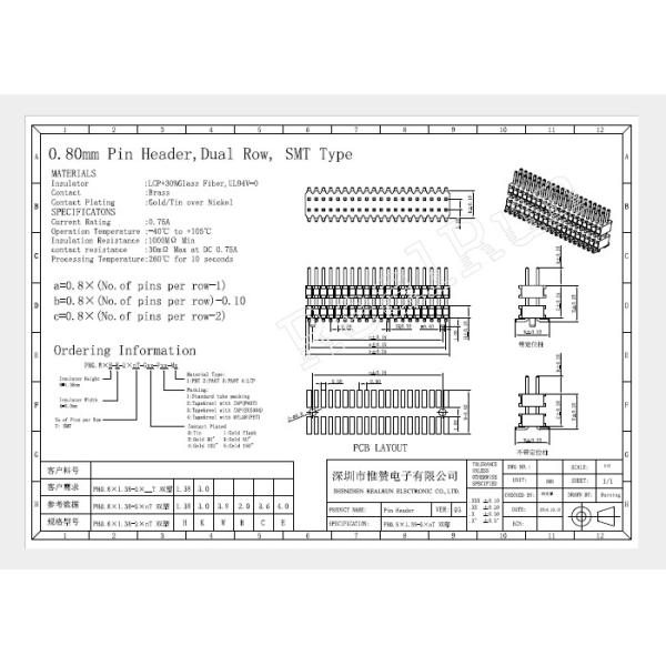 SMT Dual Layer 0.75A 0.8mm 30 Pin Header Connector