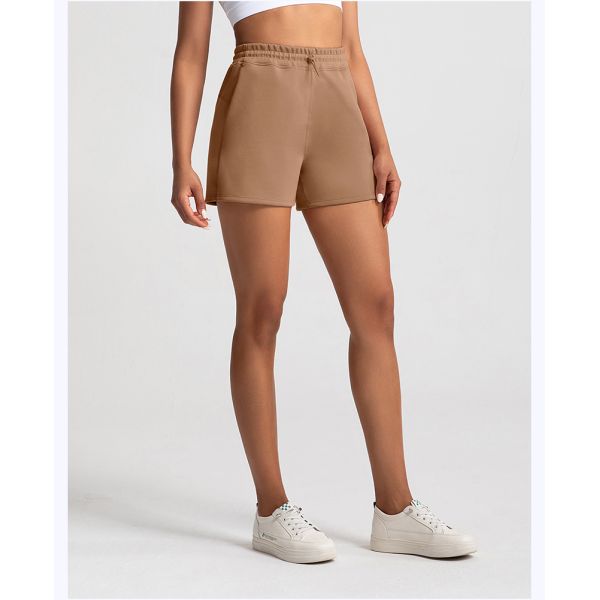 Creamy Soft Cotton Blend Women Sweat Shorts with Elastic Waist Side Pockets