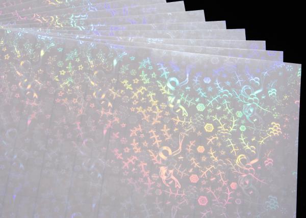 A4 Size Self Adhesive Holographic Stickers Cold Lamination Film Smooth and Glossy Easy to Use for DIY and Photos