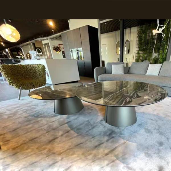 Mystic Trio Marble Ceramic Coffee Table  380mm Height Sophisticated