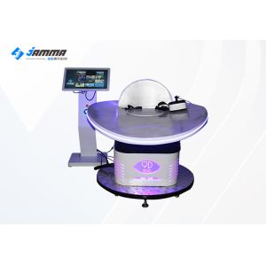 A plataforma galvanizada da corrediça do cinema da armação de aço 9D VR com luz azul personaliza o logotipo