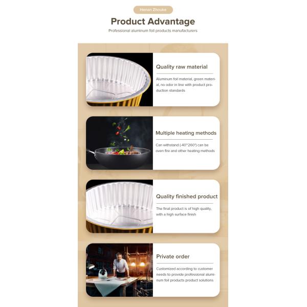 Золотая гладкая стена тепловая печать крышка для вывоза фольга контейнеры для пищи с пластиковым покрытием