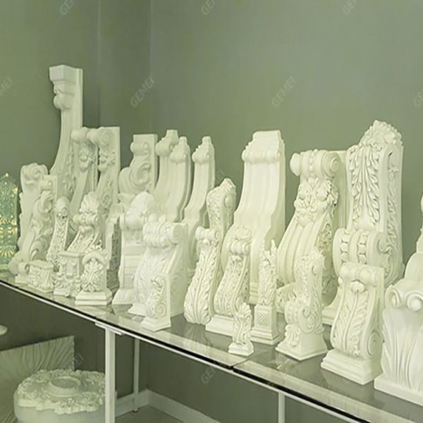 GL-6021 Pop Decoration Ceiling Design Pu Interior Mold Plaster Mould Patterns Modern Bronze Primed Carving Moulding