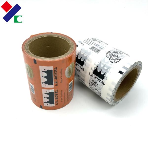Custom Food Packaging Film Roll Gravure Printing Glossy Finish Coconut Powder Roll