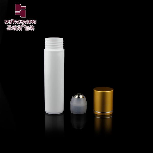 SRS packaging empty cosmetic white color round shape 30ml roller ball bottle