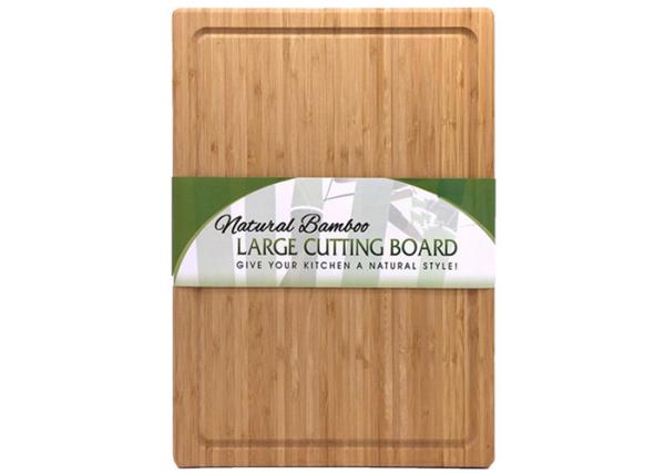 Laser Logo Bamboo Large Wooden Cutting Boards Rectangle Shaped With Juice Groove
