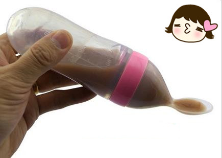 Professional Design Silicone Baby Products Silicone Feeding Bottle With Spoons 90ml
