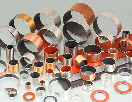 Composite Bearing Material Flat Strip, Red Polymer Fibres, Steel With Sinter Bronze Interlayer