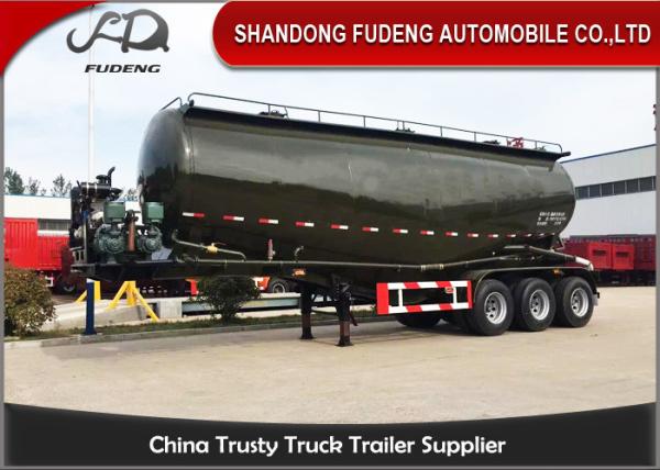 2017 3 Axles Bulk cement tanker trailers compressor and diesel engine 55CBM