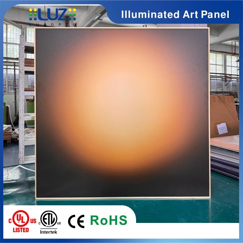 Amber Eclipse Backlit Acrylic Wall Lamp – Dimmable Smart Mood Lighting