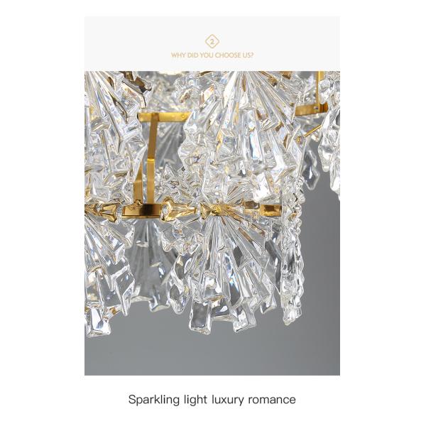 Transparent Glass Led Chandelier For Living Room Foyer Hall Luxury Ceiling Lamp Decor Kitchen leaf chandelier(WH-CY-250)