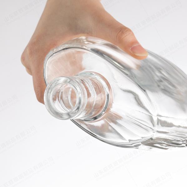 Transparent Glass Tequila Bottle with Gold Lids Large Size and Base Material Glass