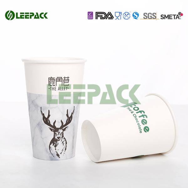 Single Wall , Double Wall Hot Paper Cups Food Grade With Logo Ptinting