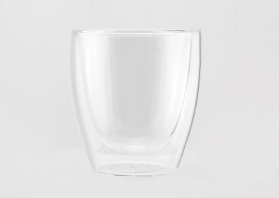 Transparent Double Wall Coffee Cups , Double Insulated Glass Mugs Eco Friendly