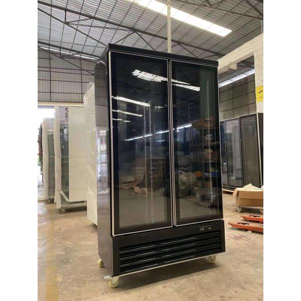 Double full glass door display cooler for energy drink display with high quality made in China