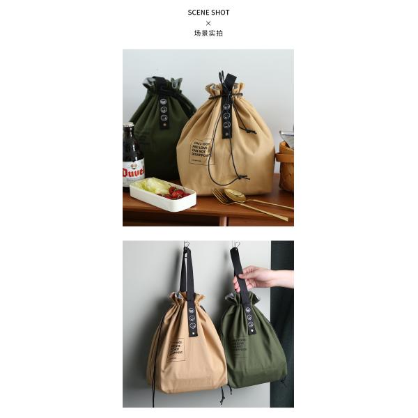 Подгонянная изолированная сумка обеда Drawstring холста широкого отверстия сумки бенто