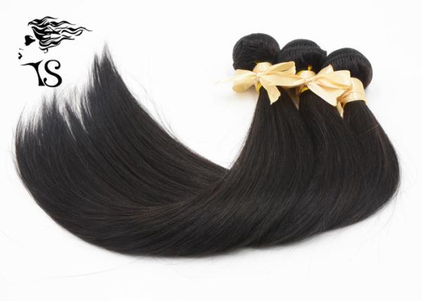 8A Grade Weft Hair Extensions , Natural Virgin Peruvian Straight Hair Extensions