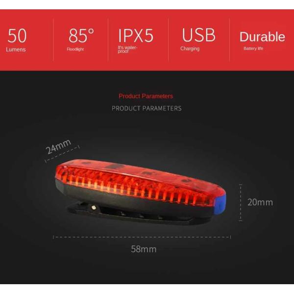 New Arrival Night Safety Alarm Usb Bike Tail Light Headlamp Mountain Bike Taillight