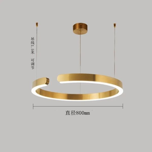 Mito sospeso chandelier Nordic Led Dimmable ring light staircase lamp (WH-NC-134)