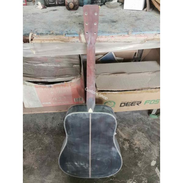 Custom AAAA All Solid Wood Round D Type Body Vintage Acoustic Dreadnought Guitar in Yellow