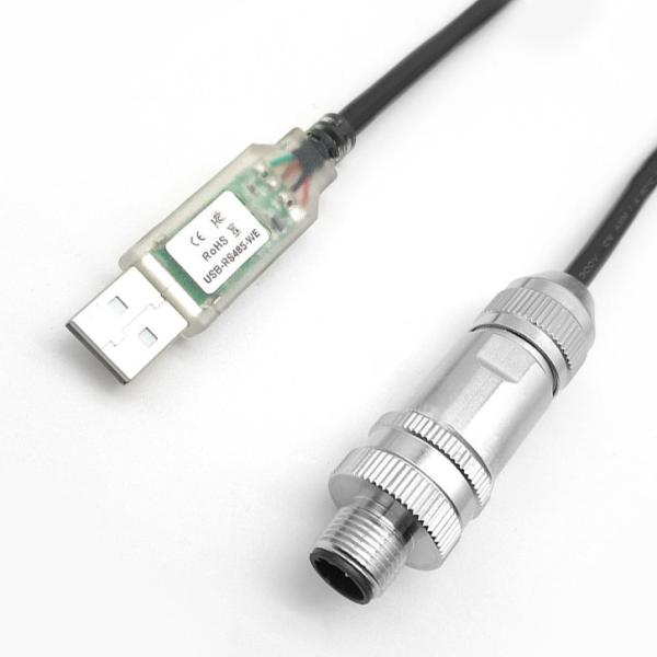 Conector dedicado de robô industrial USB para cabo serial RS485 para M12 Conector de cabeça de metal à prova d'água masculino e feminino