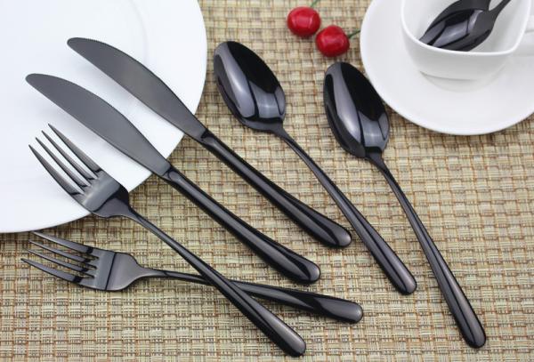 High quality 18/8 black stainless steel flatware/cutlery/silverware set/dinnerware