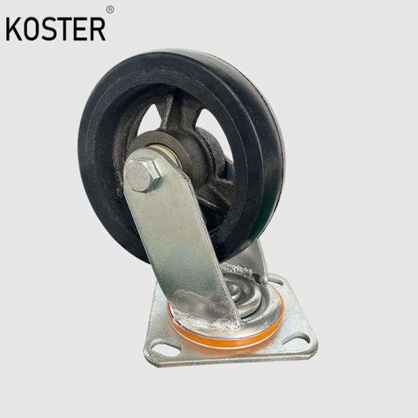 Roda de rolamento de borracha preta para rolamentos de equipamentos industriais