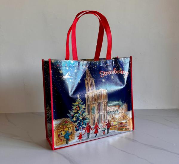 Custom Logo Printed Reusable Spunbond Non-Woven Fabric Shopping Bag Durable And Eco-Friendly Custom Non-Woven Bag Shopping Bag Non Woven Foldable Tote Shopper Bags With Handle