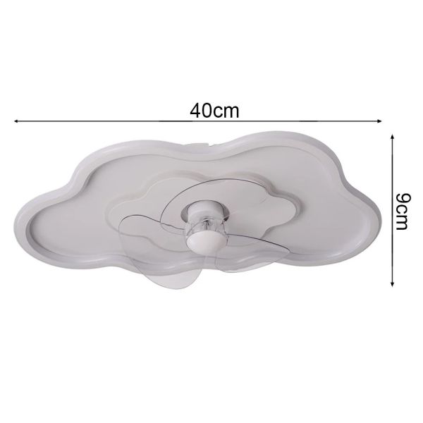 Home Office Cloud-Shaped 6 Speeds 35W Reversible Motor Ceiling Mount LED Fan Light (WH-CLL-75)
