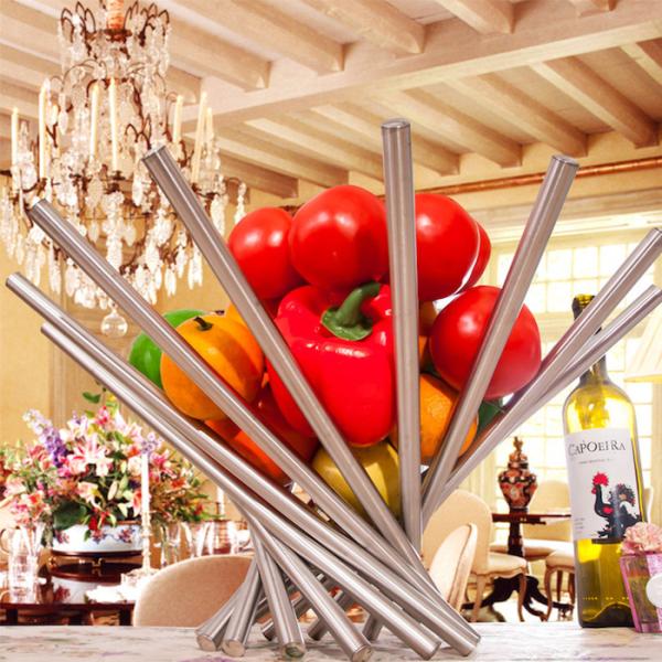 Silver Polishing Rotating Stainless Steel Fruit Tray For Household