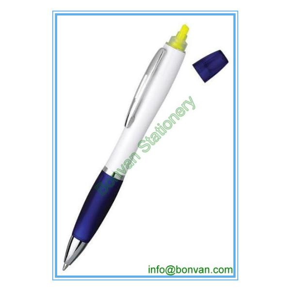 plastic highlighter ball pen, advertising highlighter and ball pen