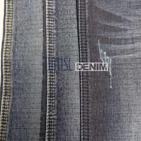 Heavy Weight Gray Slub Denim Fabric 14 Oz For Pants