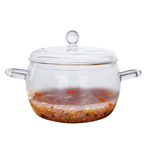 Soup Round Double Ears 1800ml Borosilicate Glass Pot