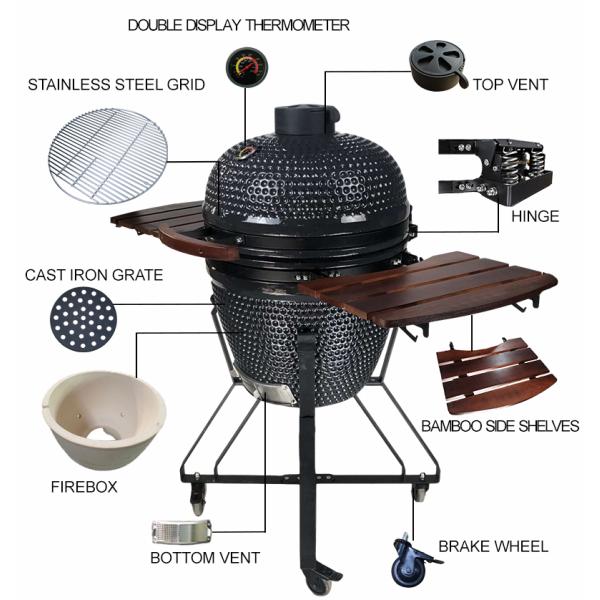 KIMSTONE Barbecue Griller Charcoal Kamado Grill Kamando Asador De Ceramic Komado 21 Smoker Bbq Grill