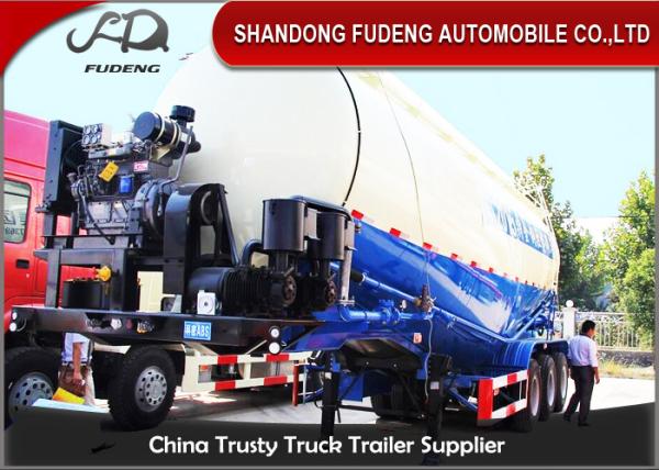 V / W Shape 80 Ton Bulk Cement Semi Trailer For Carrying Cement ,  Powder , Silos